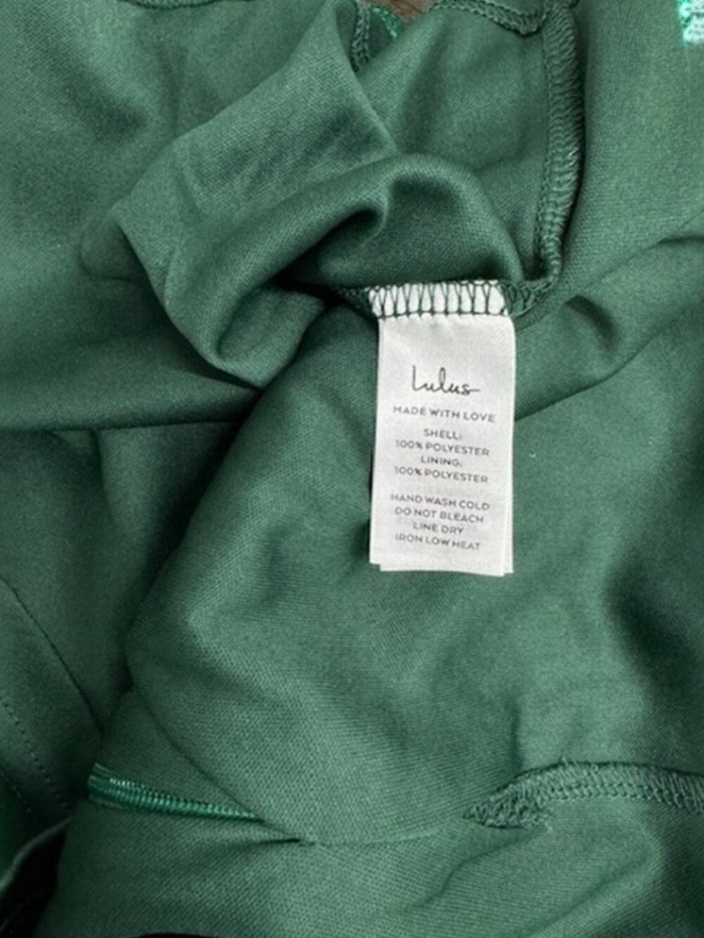 Lulus Divine Energy Emerald Sequin Lace-Up A-line Mini Dress NWT - Picture 6 of 7